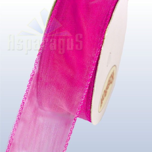 ORGANSA RIBBON WIRED WITH WOVEN EDGE 38MMX10M/ AUTUMN PINK
