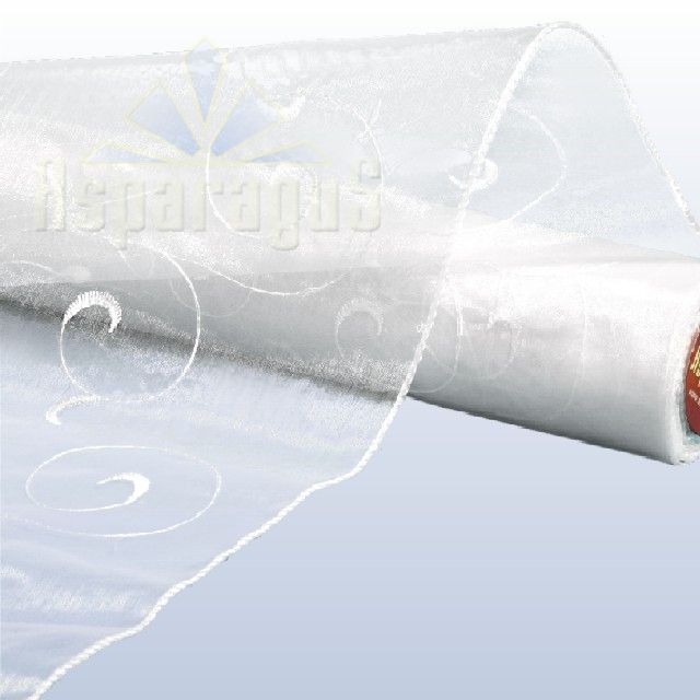 ORGANSA ROLL EMBROIDERED SCROLL PATTERNED 48CMX10M/WHITE