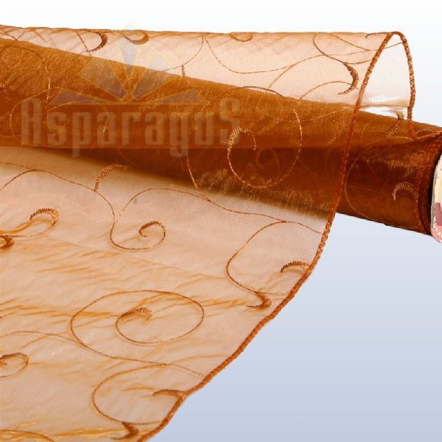 ORGANSA ROLL EMBROIDERED SCROLL PATTERNED 48CMX10M/BROWN