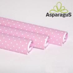 70X100 MAT FOIL ROLL 70X100CM IMPORT/ SCROLL/ WHITE-PINK WITH DOTS (5PCS/PACK)