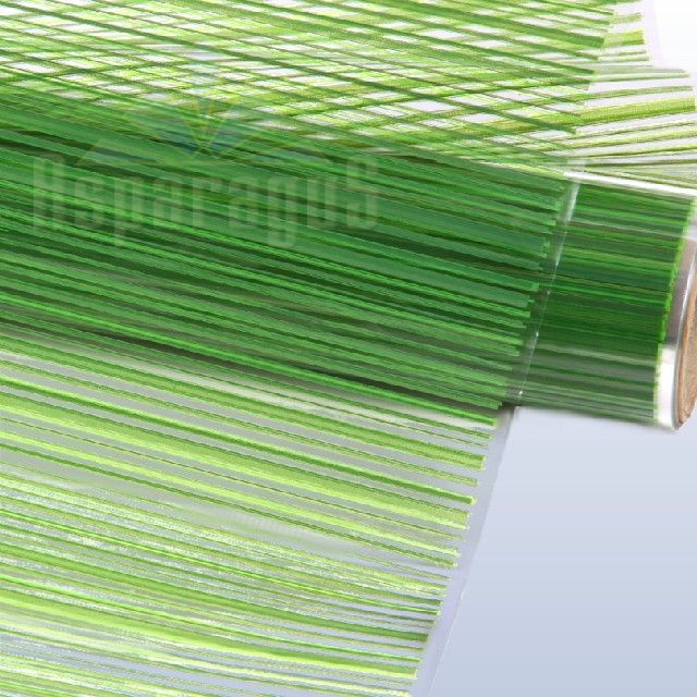 CELLOPHANE ROLL 70CMX10M/PATTERNED/LIGHT GREEN-TOBACCO GREEN/STRIPED