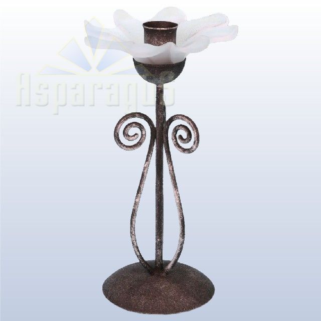 METAL CANDLE HOLDER A4 DAISY/WHITE