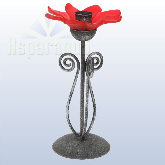 METAL CANDLE HOLDER A4 DAISY/RED