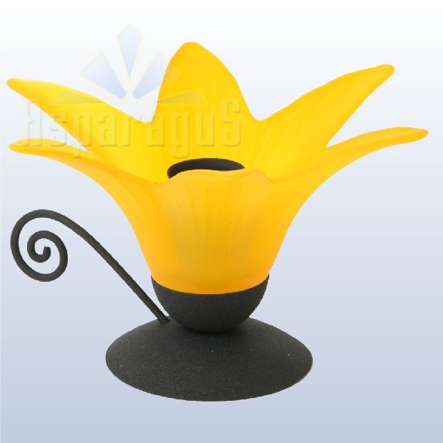 METAL CANDLE HOLDER K2 LILY/YELLOW