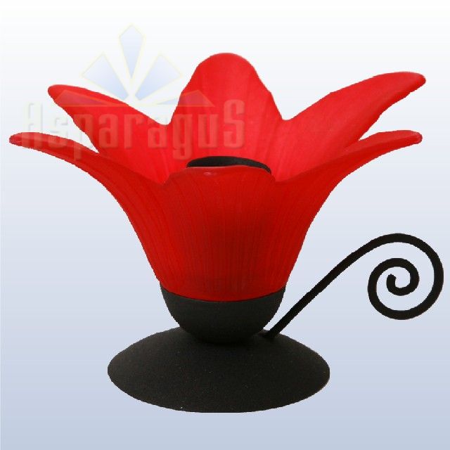 METAL CANDLE HOLDER K2 LILY/RED