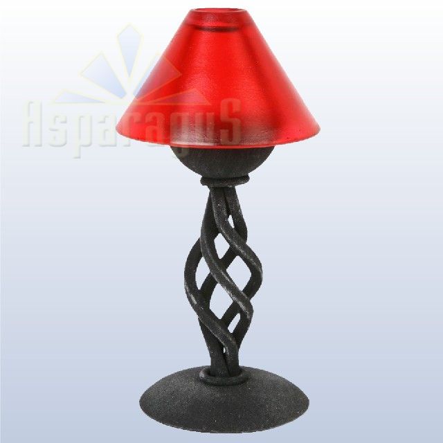 METAL CANDLE HOLDER V2 WITH LIGHT/RED