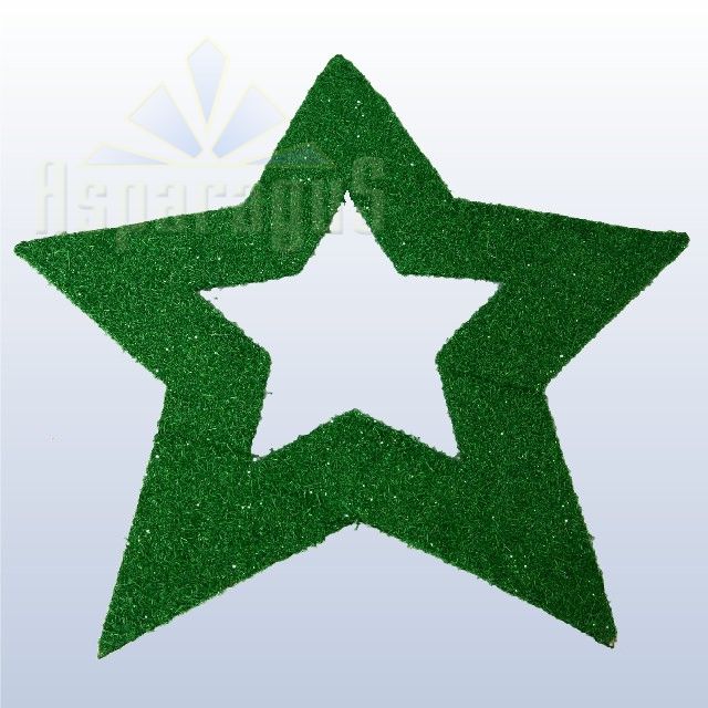 GLITTER SISAL STAR/GRASS GREEN (5PCS/PACK)