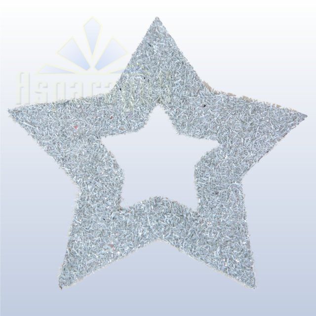 GLITTER SISAL STAR/SILVER (5PCS/PACK)
