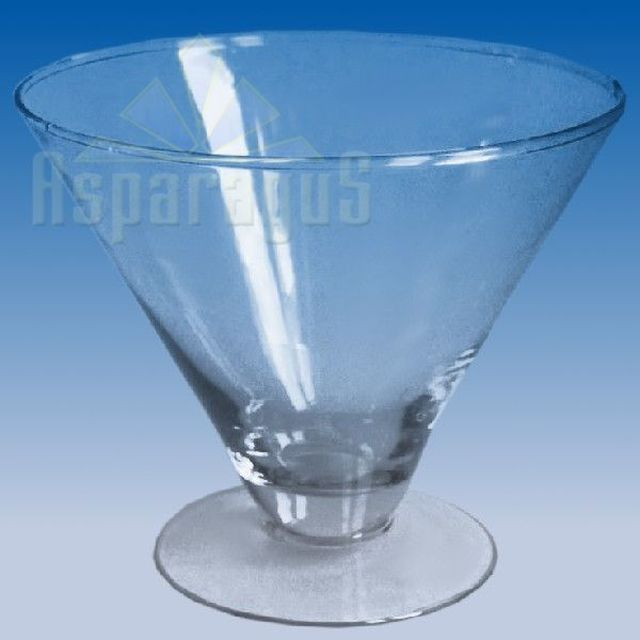 GLASS VASE CONICAL 14X16/11CM