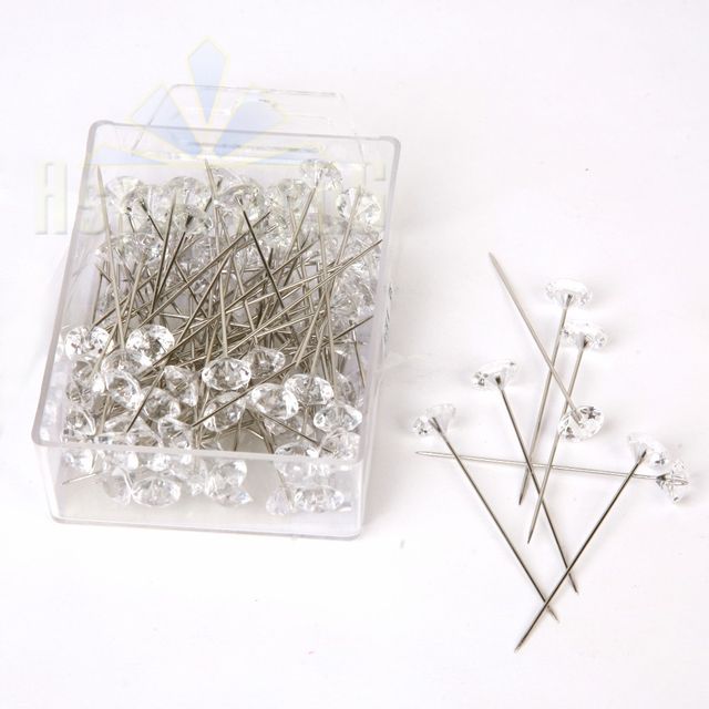 CORSAGE PIN DIAMOND/TRANSPARENT (100PCS/PACK)