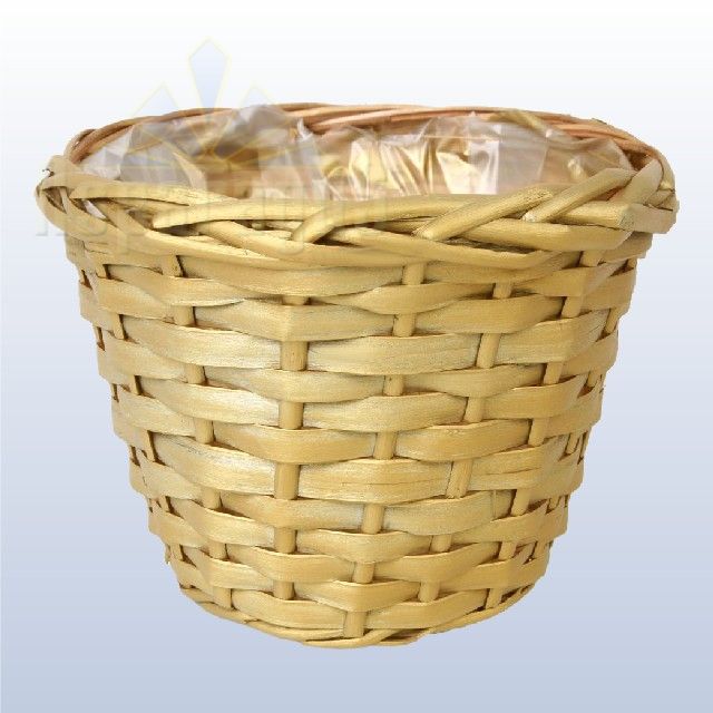 WICKER PLANT POT/GOLD