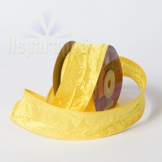 TAFFETA ROLL CRINKLED WIRED 40MMX9,14M/YELLOW