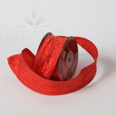 TAFFETA ROLL CRINKLED WIRED 40MMX9,14M/RED