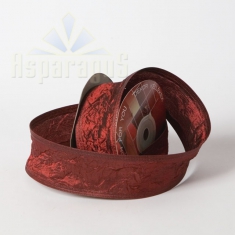 TAFFETA ROLL CRINKLED WIRED 40MMX9,14M/ CLARET