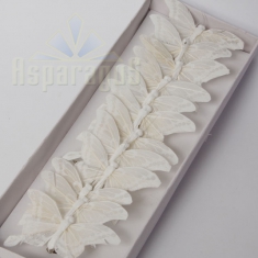 BUTTERFLYS ON WIRE 8CM (12PCS/PACK)/ WHITE