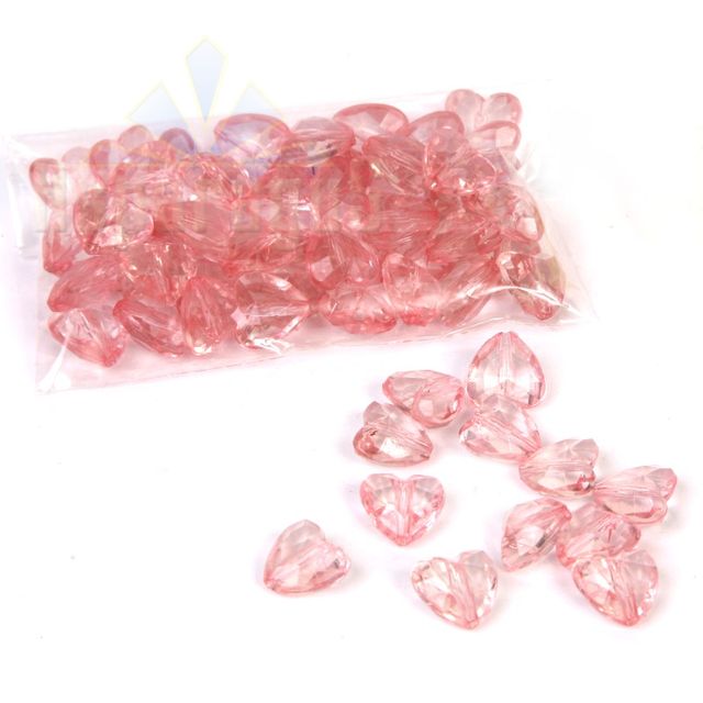 STACKABLE PEARL,HEART SHAPE (60PC/PACK) /PINK