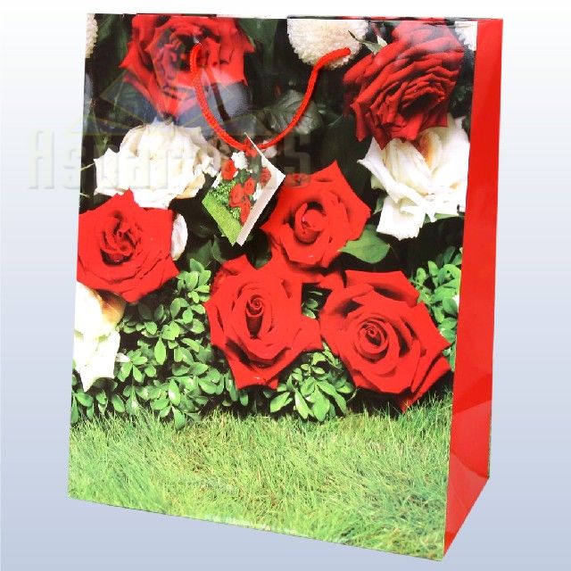 GIFT BAG LAMINATED/FLOWER/264X136X327MM