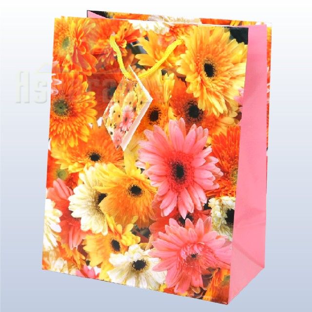 GIFT BAG LAMINATED/FLOWER/180X100X227MM