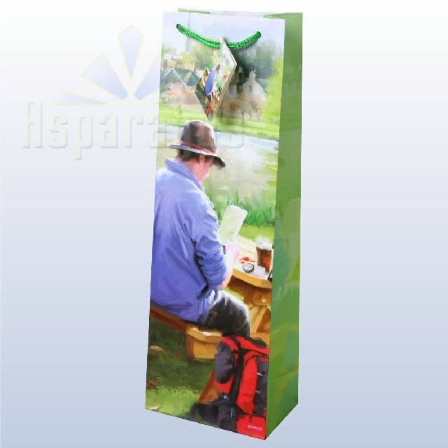 GIFT BAG LAMINATED/FOR BEVERAGES/123X78X362MM