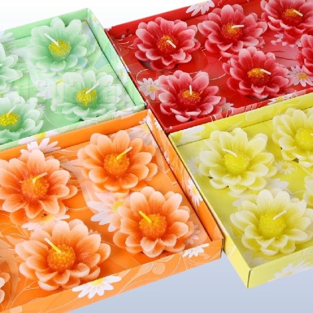 FLOWER CANDLES IN GIFT BOX (6PCS/BOX)