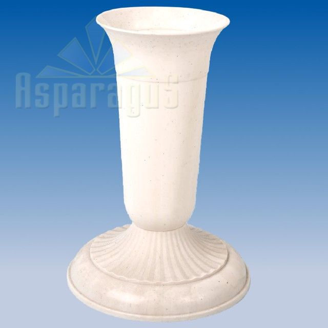 GRAVE VASE WITH FOOT / WHITE