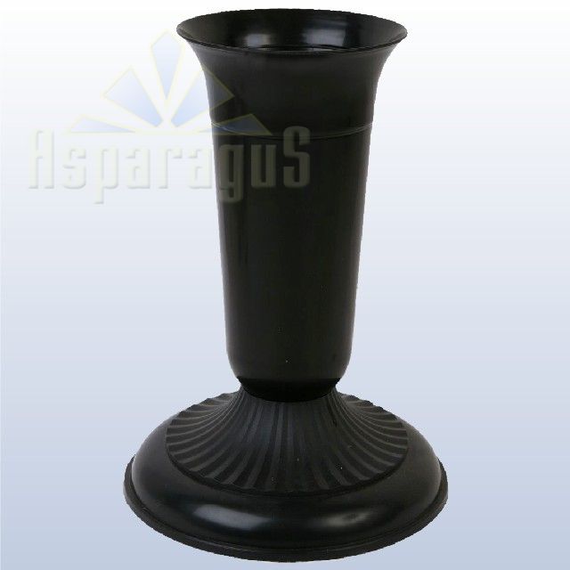 GRAVE VASE WITH FOOT / BLACK