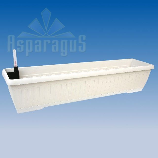 BALCONY FLOWER BOX WITH SELF WATERING SYSTEM 80CM / WHITE