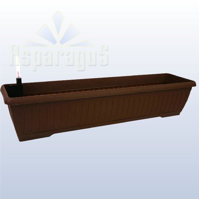 BALCONY FLOWER BOX WITH SELF WATERING SYSTEM 80CM / BROWN