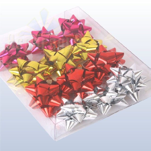 SELF-STICKING STAR, METAL / MIXED COLORS  12PC/PACK