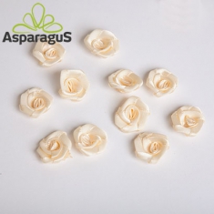 SATIN ROSE HEADS D:2CM/ CEAM  (100PCS/PACK)