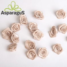 SATIN ROSE HEADS D:2CM/SAND (100PCS/PACK)