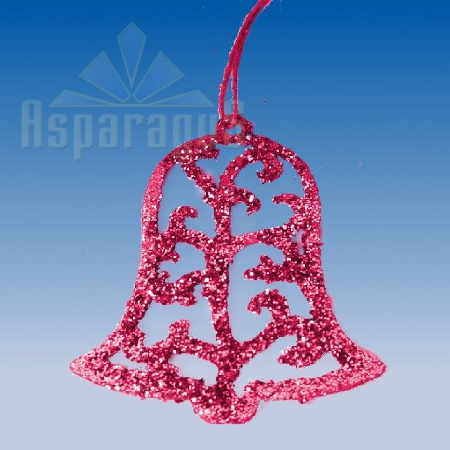 BELL WITH GLITTER / CYCLAMEN (20PC/BAG)