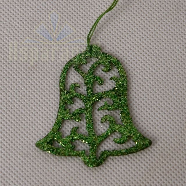 BELL WITH GLITTER/ LIGHT GREEN (20PC/BAG)