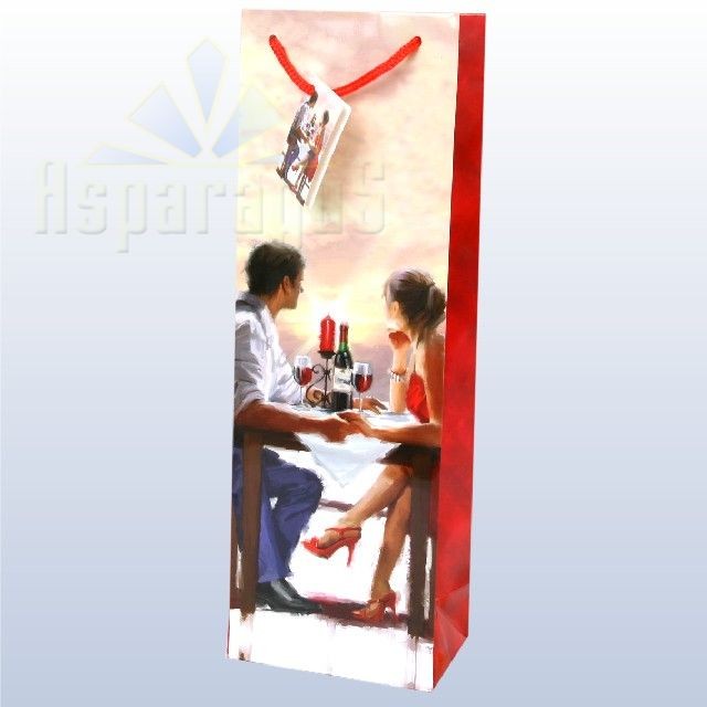 GIFT BAG LAMINATED/FOR BEVERAGES/100X89X330MM