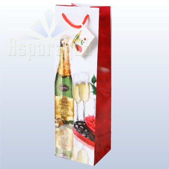 GIFT BAG LAMINATED/FOR BEVERAGES/100X89X330MM
