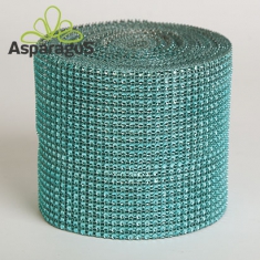 STRASS ROLL 10,5CMX10Y /TURQUISE GREEN