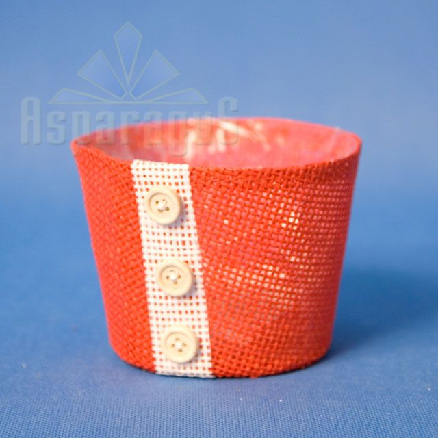 PAPER POT WITH BUTTON D:9CM/ RED