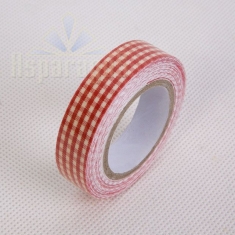 FLORAL TAPE 1,5CM / RED CHEQUERED
