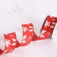 CHRISTMAS RIBBON WIRED 4CMX5M/ RED