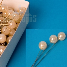CORSAGE PIN/ CREAM D: 10X65MM (72PC/PACK)